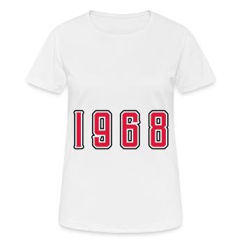 1968 Jahr Geburtstag - Frauen T-Shirt atmungsaktiv - Weiß - Vorne - AI Model Female 172 dark (172cm)