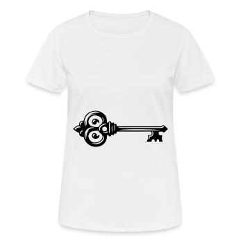 Schlüssel Symbol - Frauen T-Shirt atmungsaktiv - Weiß - Vorne - AI Model Female 172 dark (172cm)