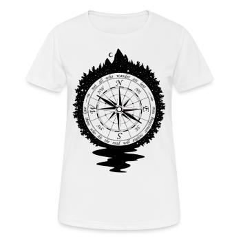 Kompass not all who wander are lost - Frauen T-Shirt atmungsaktiv - Weiß - Vorne - AI Model Female 172 dark (172cm)
