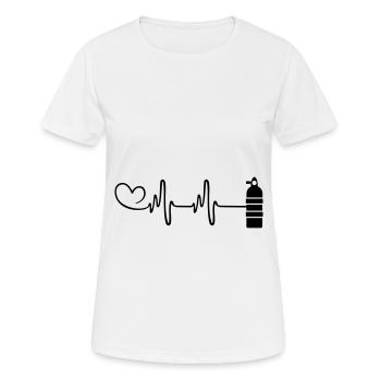 Sauerstoff Tauchen puls herz - Frauen T-Shirt atmungsaktiv - Weiß - Vorne - AI Model Female 172 dark (172cm)