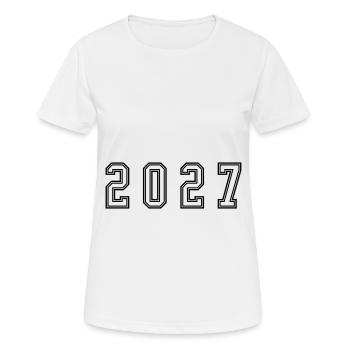 2027 year number - Women's Breathable T-Shirt - white - Front - AI Model Female 172 dark (172cm)