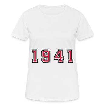 1941 Jahr Zahl - Frauen T-Shirt atmungsaktiv - Weiß - Vorne - AI Model Female 172 dark (172cm)