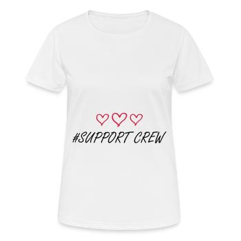 Support Crew Herz Liebe - Frauen T-Shirt atmungsaktiv - Weiß - Vorne - AI Model Female 172 dark (172cm)
