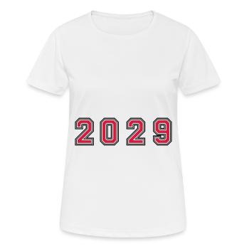 2029 year number - Women's Breathable T-Shirt - white - Front - AI Model Female 172 dark (172cm)