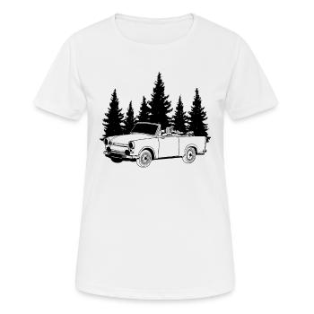 Trabi cabriolet pour les vacances d'été dans l'est - T-shirt respirant Femme - blanc - Devant - AI Model Female 172 dark (172cm)