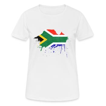 Cap Skyline Afrique du Sud drapeau drapeau Cape Town - T-shirt respirant Femme - blanc - Devant - AI Model Female 172 dark (172cm)