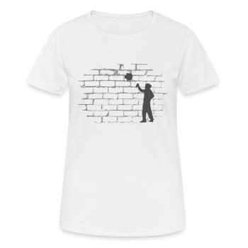 Spayer on Wall Street Art Graffiti Style - Women's Breathable T-Shirt - white - Front - AI Model Female 172 dark (172cm)