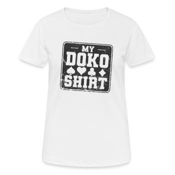 My Doko Tee Doppelkopf Kartenspiel Hobby - Frauen T-Shirt atmungsaktiv - Weiß - Vorne - AI Model Female 172 dark (172cm)