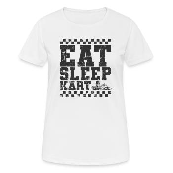 Eat Sleep Kart Rennen Gokart Rennstrecke - Frauen T-Shirt atmungsaktiv - Weiß - Vorne - AI Model Female 172 dark (172cm)