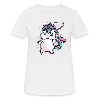 Licorne en golf Créatures mythiques Sport - T-shirt respirant Femme - blanc - Devant - AI Model Female 172 dark (172cm)