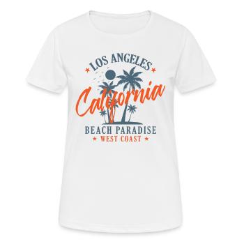 Los Angeles California Beach Paradise Côte Ouest - T-shirt respirant Femme - blanc - Devant - AI Model Female 172 dark (172cm)