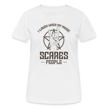 I laugh when my Music scares People Heavy Metal - Women's Breathable T-Shirt - white - Front - AI Model Female 172 dark (172cm)