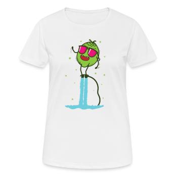 Noix de pendant le flyboard palmier fruitier - T-shirt respirant Femme - blanc - Devant - AI Model Female 172 dark (172cm)