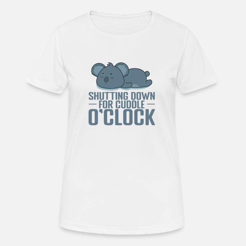 Shutting down for cuddle o'Clock Pyjama - Women's Breathable T-Shirt - white