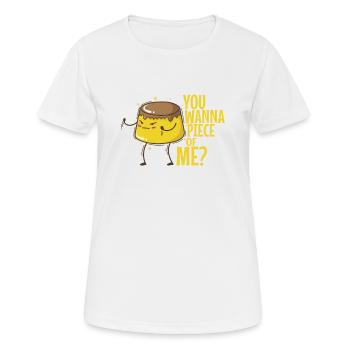 Pudding à la vanille avec dessert à la sauce au chocolat - T-shirt respirant Femme - blanc - Devant - AI Model Female 172 dark (172cm)