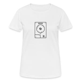 Module de stockage rétro disque dur HDD - T-shirt respirant Femme - blanc - Devant - AI Model Female 172 dark (172cm)
