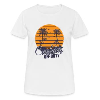 Cashier off Duty Verkäufer Supermarkt - Frauen T-Shirt atmungsaktiv - Weiß - Vorne - AI Model Female 172 dark (172cm)