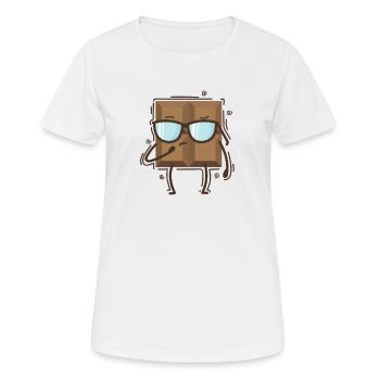 coole Tafel Schokolade Süßigkeit Kakao - Frauen T-Shirt atmungsaktiv - Weiß - Vorne - AI Model Female 172 dark (172cm)