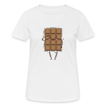 Tafel Schokolade salutiert Süßigkeit - Frauen T-Shirt atmungsaktiv - Weiß - Vorne - AI Model Female 172 dark (172cm)