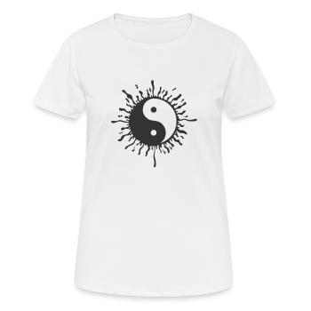 Yin mit Yang Gleichgewicht Symbol - Frauen T-Shirt atmungsaktiv - Weiß - Vorne - AI Model Female 172 dark (172cm)