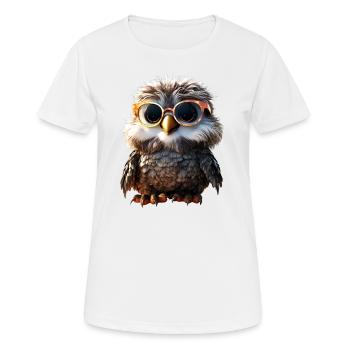 Hibou effraie cadeau hibou hibou hibou hibou hiboux mignons - T-shirt respirant Femme - blanc - Devant - AI Model Female 172 dark (172cm)