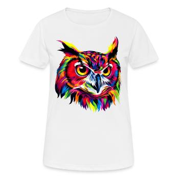 Owl Colorful Rainbow Colors Pop Art Owl Eagle Owl Owls - Women's Breathable T-Shirt - white - Front - AI Model Female 172 dark (172cm)