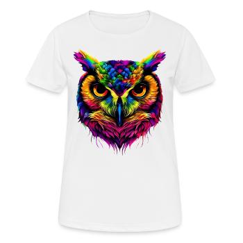 Owl Colorful Rainbow Colors Pop Art Owl Eagle Owl Owls - Women's Breathable T-Shirt - white - Front - AI Model Female 172 dark (172cm)