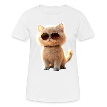 Perserkatze Perser Katze Persian Cat Süße Katzen - Frauen T-Shirt atmungsaktiv - Weiß - Vorne - AI Model Female 172 dark (172cm)