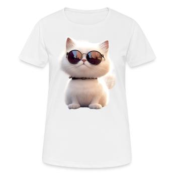 Perserkatze Perser Katze Persian Cat Süße Katzen - Frauen T-Shirt atmungsaktiv - Weiß - Vorne - AI Model Female 172 dark (172cm)