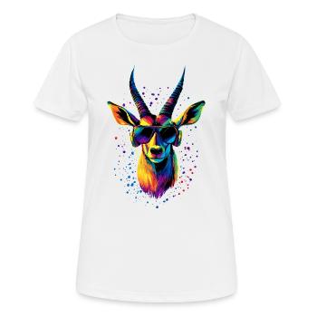 Antilope, Koudou, Gazelle, Afrique, Serengeti, Antilope - T-shirt respirant Femme - blanc - Devant - AI Model Female 172 dark (172cm)