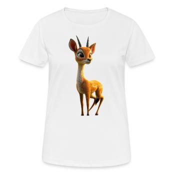 Antilope, Koudou, Gazelle, Afrique, Serengeti, Antilope - T-shirt respirant Femme - blanc - Devant - AI Model Female 172 dark (172cm)