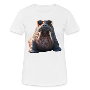 Walrus, tusks, seal, wild Pacific walruses - Women's Breathable T-Shirt - white - Front - AI Model Female 172 dark (172cm)