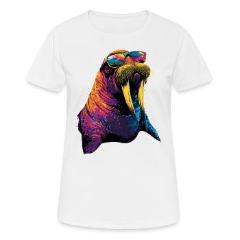 Walrus, tusks, seal, wild Pacific walruses - Women's Breathable T-Shirt - white - Front - AI Model Female 172 dark (172cm)