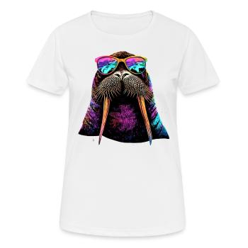 Walrus, tusks, seal, wild Pacific walruses - Women's Breathable T-Shirt - white - Front - AI Model Female 172 dark (172cm)
