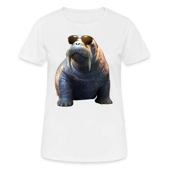Walrus, tusks, seal, wild Pacific walruses - Women's Breathable T-Shirt - white - Front - AI Model Female 172 dark (172cm)