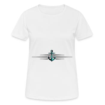 Anker Icon - Frauen T-Shirt atmungsaktiv - Weiß - Vorne - AI Model Female 172 dark (172cm)
