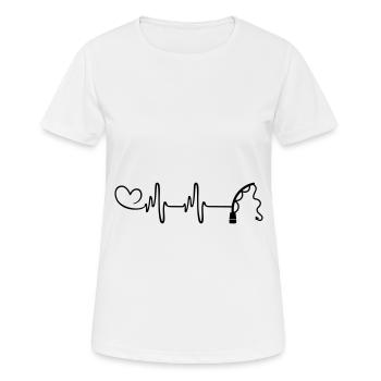 Angelrute Herzschlag - Frauen T-Shirt atmungsaktiv - Weiß - Vorne - AI Model Female 172 dark (172cm)