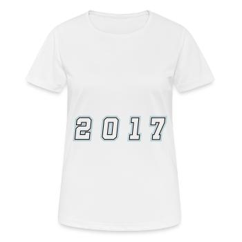 2017 Jahr Zahl - Frauen T-Shirt atmungsaktiv - Weiß - Vorne - AI Model Female 172 dark (172cm)