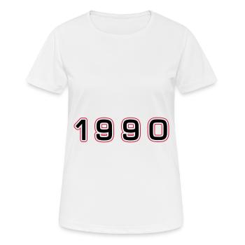 1990 Year Number - Women's Breathable T-Shirt - white - Front - AI Model Female 172 dark (172cm)