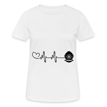 Apnoe Tauchen Puls Herz - Frauen T-Shirt atmungsaktiv - Weiß - Vorne - AI Model Female 172 dark (172cm)