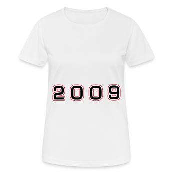 2009 Jahr Zahl - Frauen T-Shirt atmungsaktiv - Weiß - Vorne - AI Model Female 172 dark (172cm)