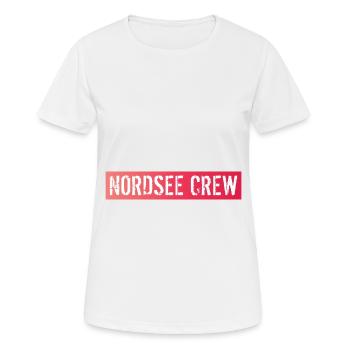 Nordsee Crew - Frauen T-Shirt atmungsaktiv - Weiß - Vorne - AI Model Female 172 dark (172cm)