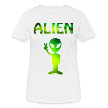 Alien - Frauen T-Shirt atmungsaktiv - Weiß - Vorne - AI Model Female 172 dark (172cm)