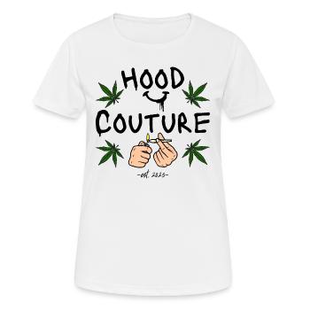 Hood Couture est 2023 Weed - Frauen T-Shirt atmungsaktiv - Weiß - Vorne - AI Model Female 172 dark (172cm)