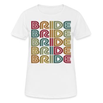 Retro Bride Matching Mariage Couple Fiançailles - T-shirt respirant Femme - blanc - Devant - AI Model Female 172 dark (172cm)