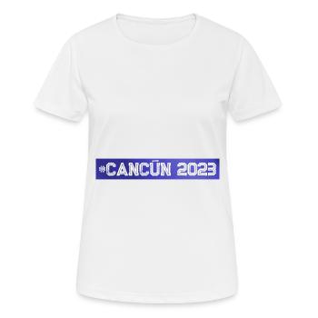 Cancun 2023 - Frauen T-Shirt atmungsaktiv - Weiß - Vorne - AI Model Female 172 dark (172cm)