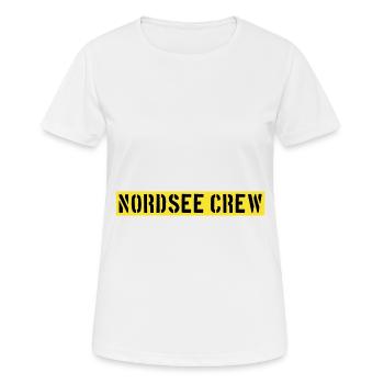 Nordsee Crew - Frauen T-Shirt atmungsaktiv - Weiß - Vorne - AI Model Female 172 dark (172cm)