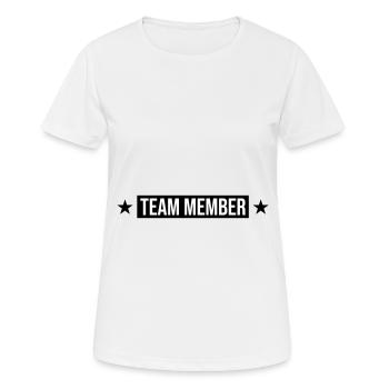 Membres de l’équipe - T-shirt respirant Femme - blanc - Devant - AI Model Female 172 dark (172cm)