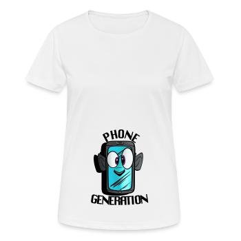 Handy - Frauen T-Shirt atmungsaktiv - Weiß - Vorne - AI Model Female 172 dark (172cm)