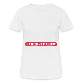 Nordsee Crew - Frauen T-Shirt atmungsaktiv - Weiß - Vorne - AI Model Female 172 dark (172cm)